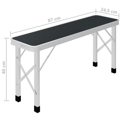 Campingtafel Inklapbaar Met 2 Banken Aluminium Grijs