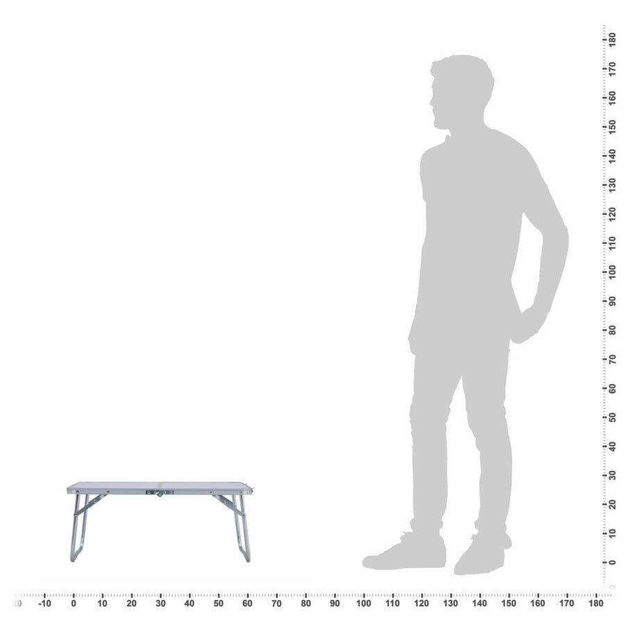 Campingtafel Inklapbaar 60X40 Cm Aluminium Wit