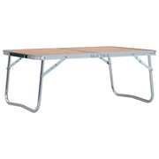 Campingtafel inklapbaar 60x40x26 cm aluminium MDF bruin