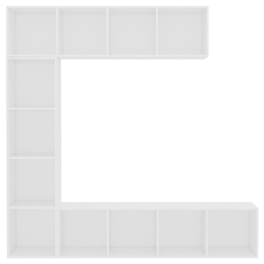 3-Delige Boekenkast-/Tv-Meubelset 180X30X180 Cm Wit