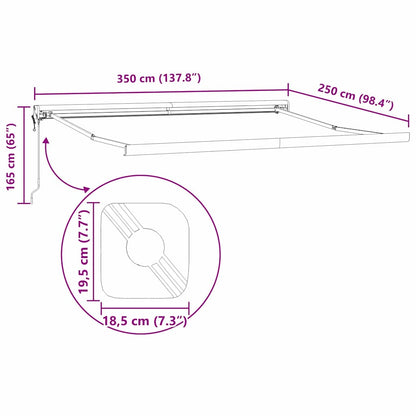 Markies Antraciet 3,5 x 2,5 m Metaal