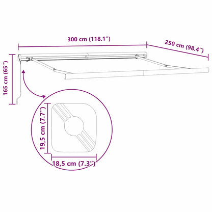 Markies Antraciet 3 x 2,5 m Metaal