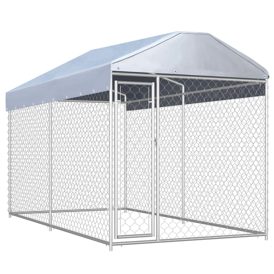 Hondenkennel Voor Buiten Met Dak 382X192X225 M 382 x 192 x 225 cm Ja