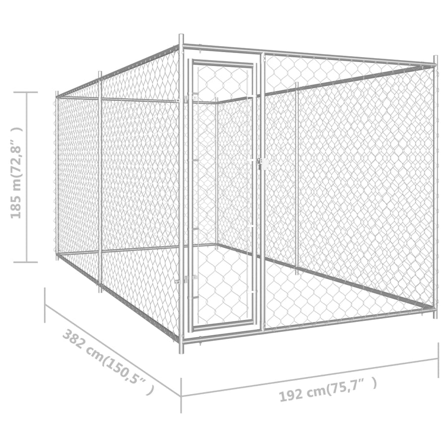 Hondenkennel voor buiten 382x192x185 cm 382 x 192 x 185 cm Nee