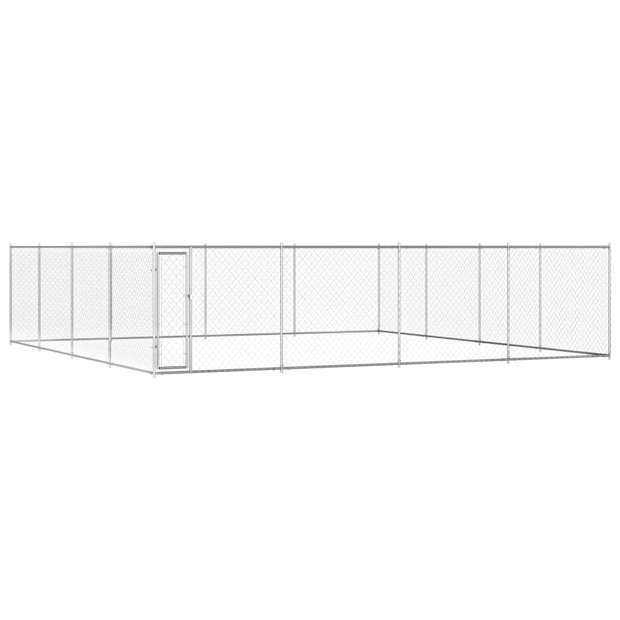 Hondenkennel voor buiten 760x760x185 cm gegalvaniseerd staal 760 x 760 x 185 cm