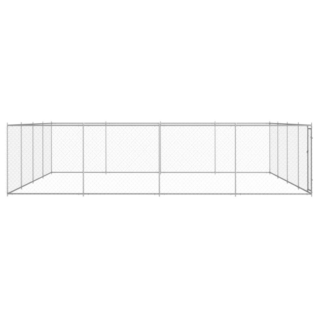 Hondenkennel voor buiten 760x760x185 cm gegalvaniseerd staal 760 x 760 x 185 cm