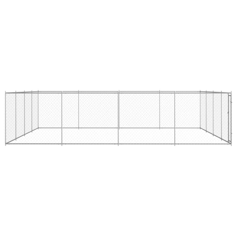 Hondenkennel voor buiten 760x760x185 cm gegalvaniseerd staal 760 x 760 x 185 cm