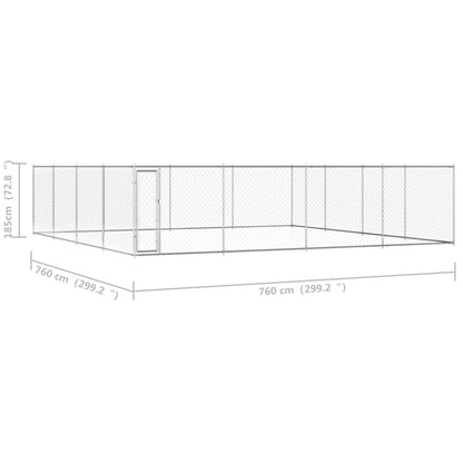 Hondenkennel voor buiten 760x760x185 cm gegalvaniseerd staal 760 x 760 x 185 cm