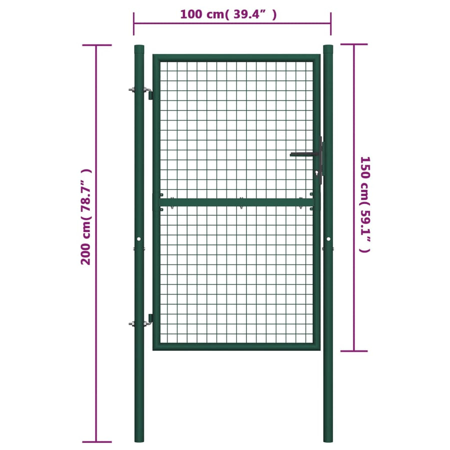 Poort Staal Groen 100 x 150 cm