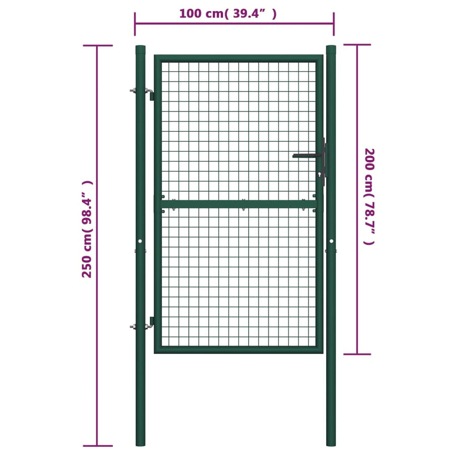 Poort Staal Groen 100 x 200 cm