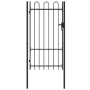 Poort 100x225 cm staal zwart gebogen