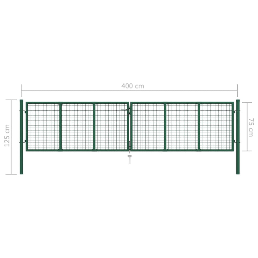 Gaaspoort Staal Groen 400 x 75 cm