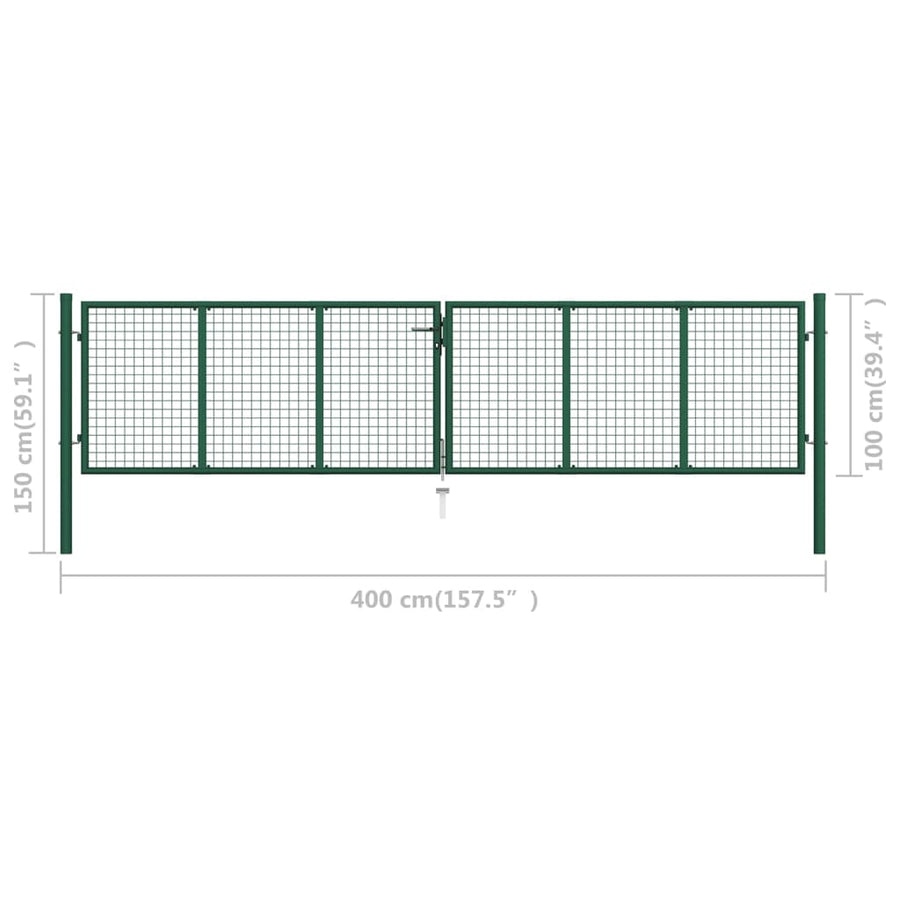 Gaaspoort Staal Groen 400 x 100 cm
