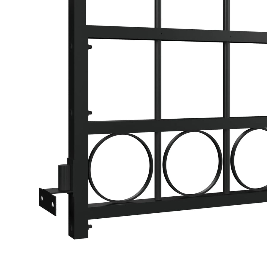 Poort Met Gebogen Bovenkant 89X200 Cm Staal Zwart