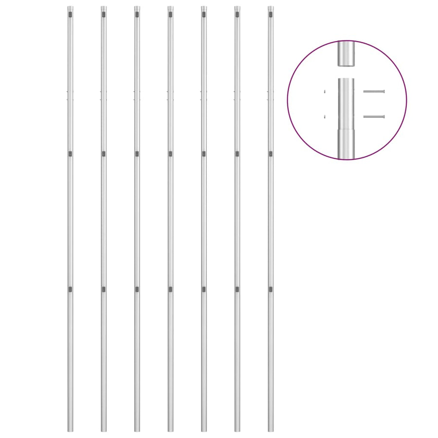 Gaashek Met Palen 15X1,5 M Gegalvaniseerd Staal Zilverkleurig