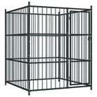 Hondenkennel buiten 150x150x185 cm staal zwart