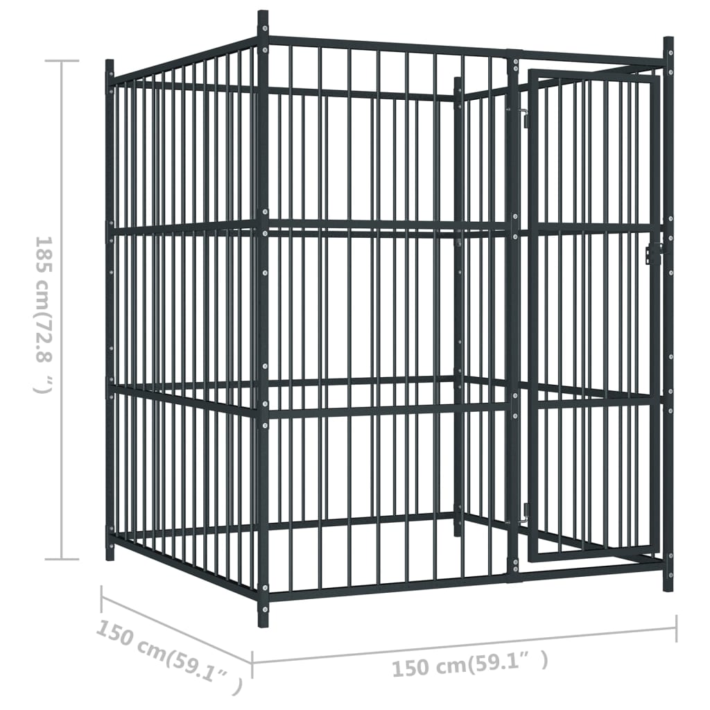 Hondenkennel Voor Buiten 150X150X185 Cm 150 x 150 x 185 cm
