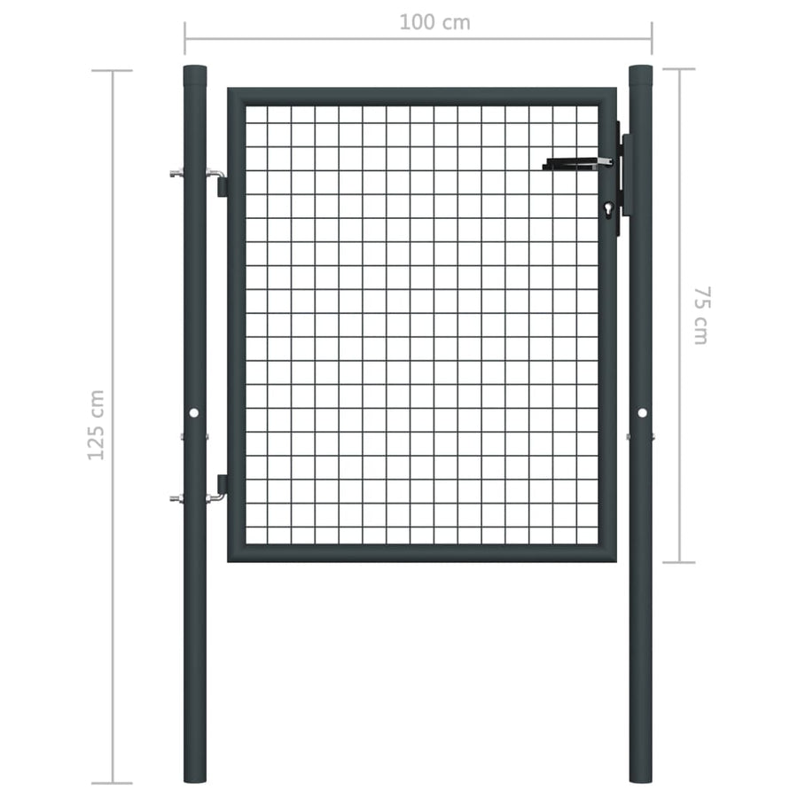 Gaaspoort Gegalvaniseerd Staal Grijs 100 x 125 cm