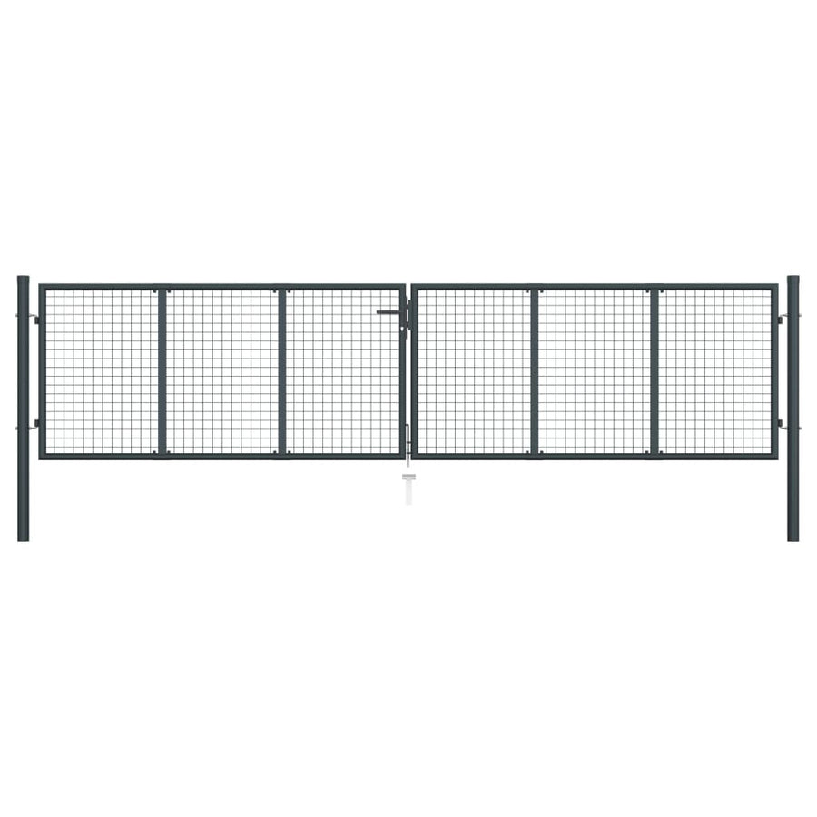 Gaaspoort 400X150 Cm Gegalvaniseerd Staal Grijs 400 x 150 cm
