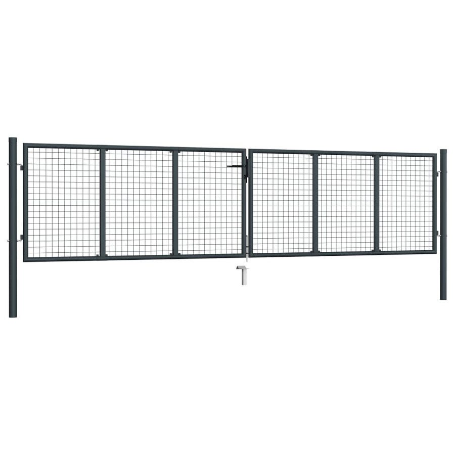 Gaaspoort 400X150 Cm Gegalvaniseerd Staal Grijs 400 x 150 cm