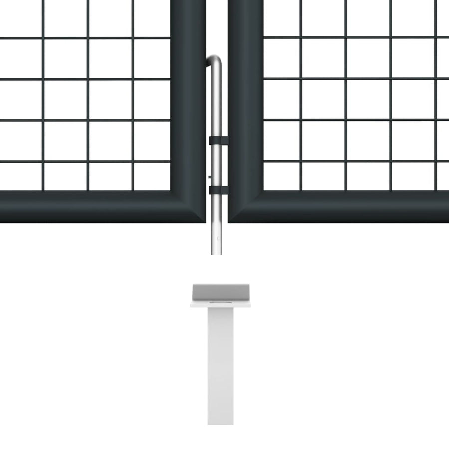Gaaspoort 400X150 Cm Gegalvaniseerd Staal Grijs 400 x 150 cm