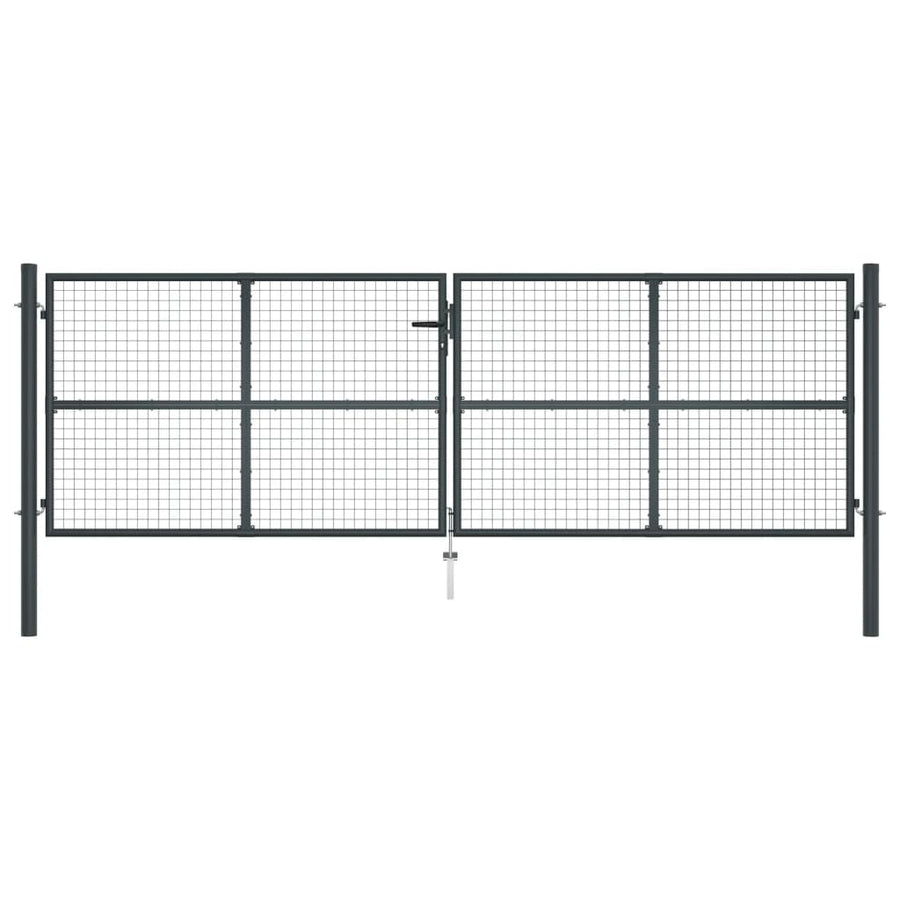 Gaaspoort 400X175 Cm Gegalvaniseerd Staal Grijs 400 x 175 cm