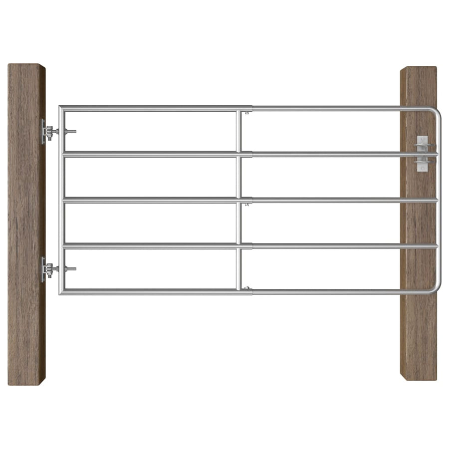 Poort Met 5 Stangen Staal Zilverkleurig (95-170) x 90 cm