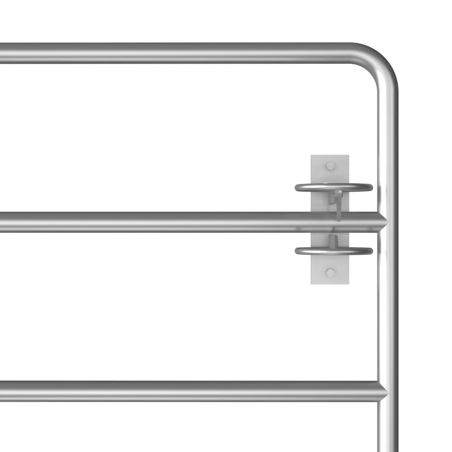 Poort met 5 stangen (115-300)x90 cm staal zilverkleurig (115-300) x 90 cm