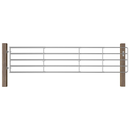 Poort met 5 stangen (150-400)x90 cm staal zilverkleurig (150-400) x 90 cm