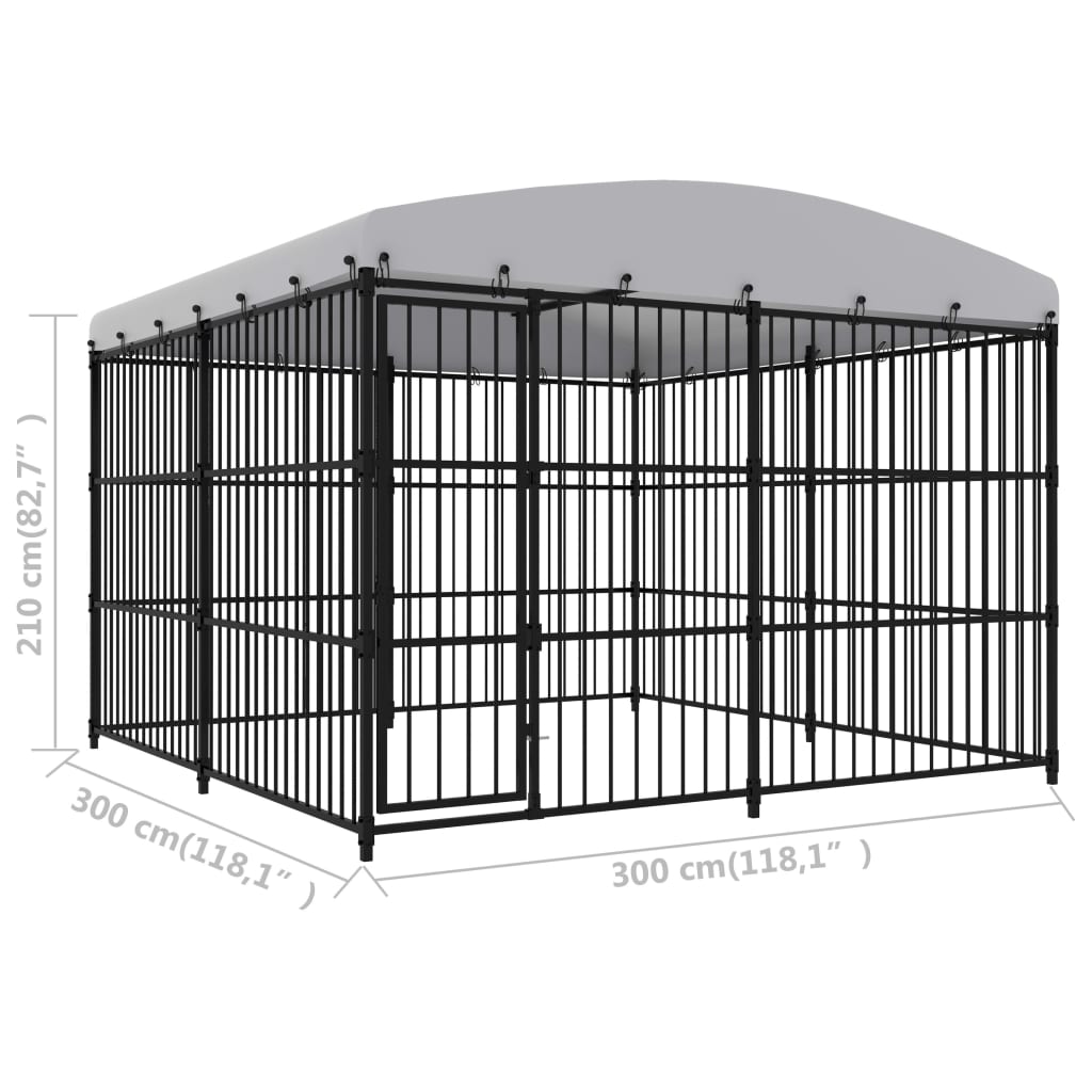 Hondenkennel voor buiten met dak 300x300x210 cm 300 x 300 x 210 cm Ja
