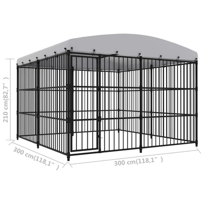 Hondenkennel voor buiten met dak 300x300x210 cm 300 x 300 x 210 cm Ja