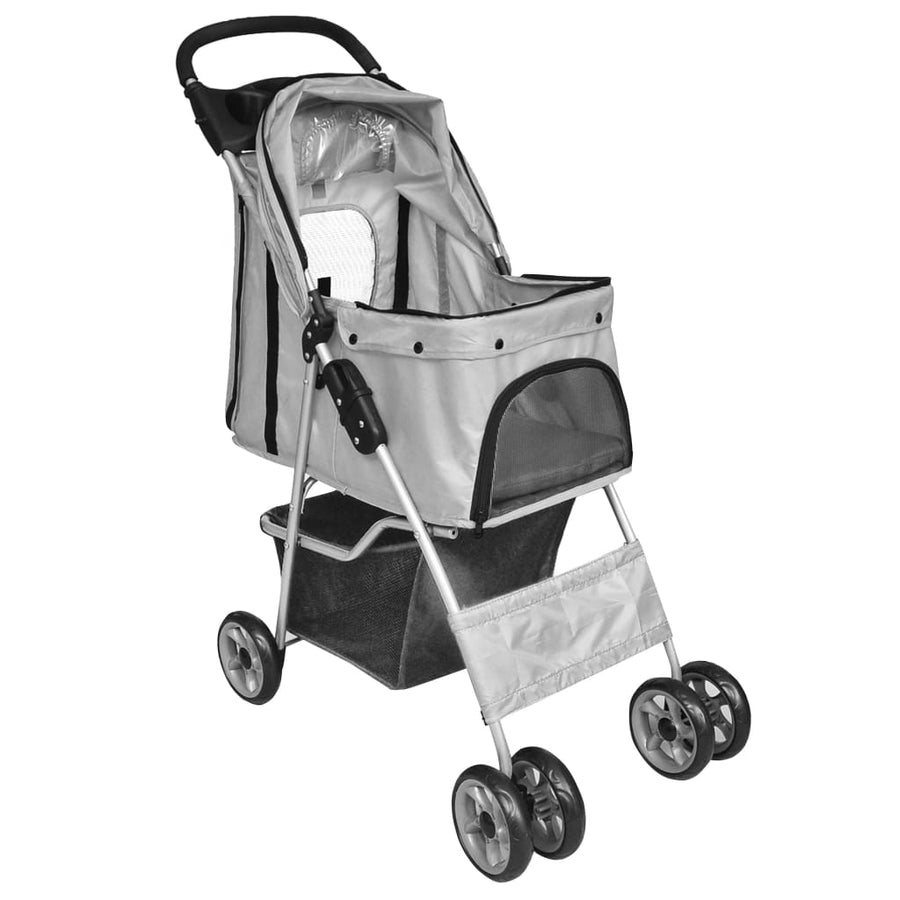 Huisdierenwagen voor honden/katten opvouwbaar grijs Grijs