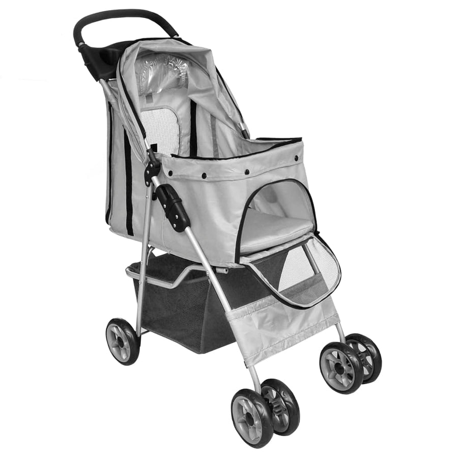 Huisdierenwagen voor honden/katten opvouwbaar grijs Grijs