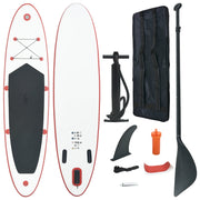 Opblaasbaar paddleboard 390x81x10 cm rood wit