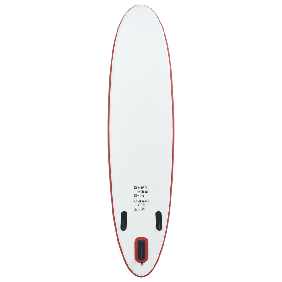 Stand Up Paddleboardset Opblaasbaar En Wit 390 x 81 x 10 cm Rood