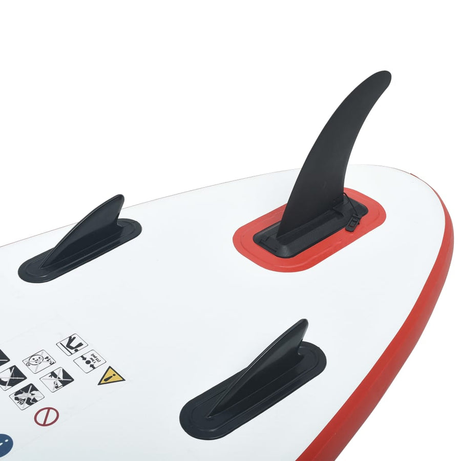 Stand Up Paddleboardset Opblaasbaar En Wit 390 x 81 x 10 cm Rood