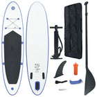 Inflatable Stand Up Paddleboard Set, Blue and White