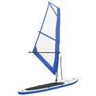 Opblaasbaar paddleboard met zeilset 330x72x10 cm blauw wit
