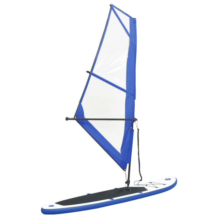 Stand-Up Paddleboard Opblaasbaar Met Zeilset Blauw En Wit 330 x 72 x 10 cm