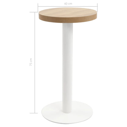 Bistrotafel 40 Cm Mdf 40 x 75 cm Lichtbruin en wit