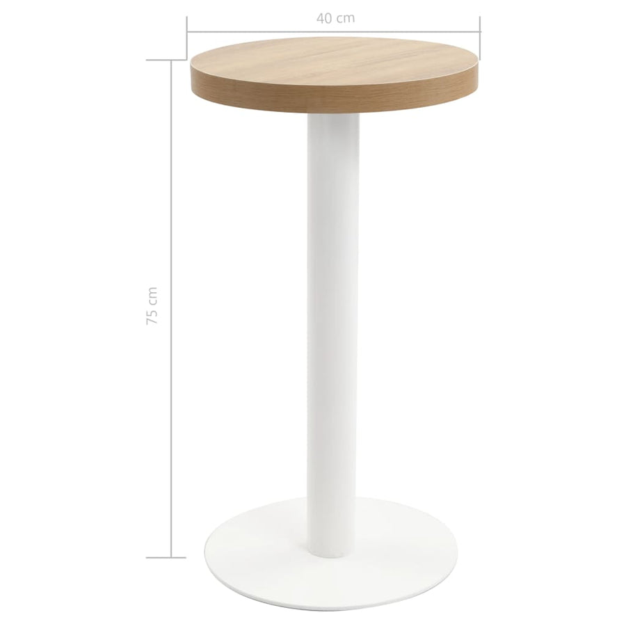 Bistrotafel 40 Cm Mdf 40 x 75 cm Lichtbruin en wit