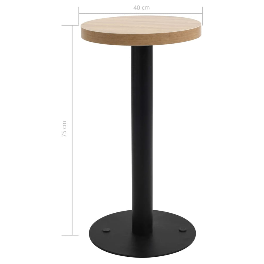 Bistrotafel 40 Cm Mdf 40 x 75 cm Lichtbruin en zwart