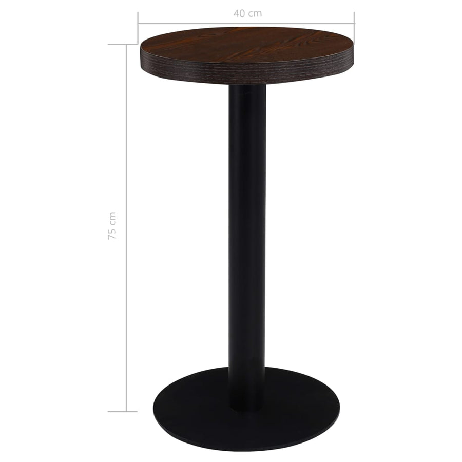 Bistrotafel 40 Cm Mdf Donkerbruin 1 40 x 75 cm Donkerbruin en zwart
