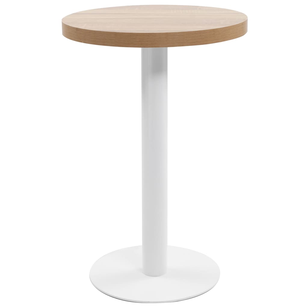 Bistrotafel 50 Cm Mdf 50 x 75 cm Lichtbruin en wit