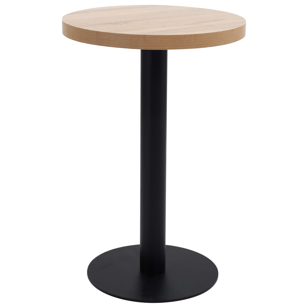 Bistrotafel 50 Cm Mdf 50 x 75 cm Lichtbruin en zwart