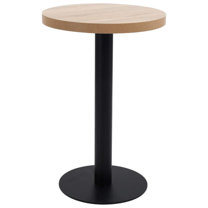 Bistrotafel 50 Cm Mdf 50 x 75 cm Lichtbruin en zwart