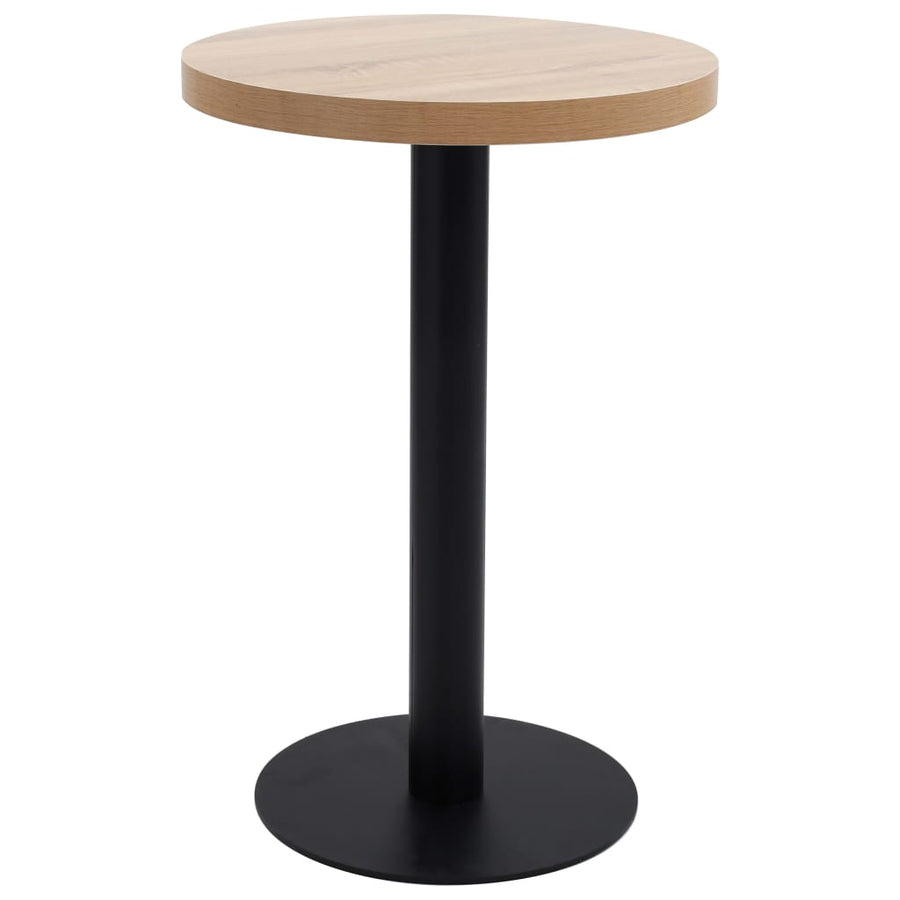 Bistrotafel 50 Cm Mdf 50 x 75 cm Lichtbruin en zwart