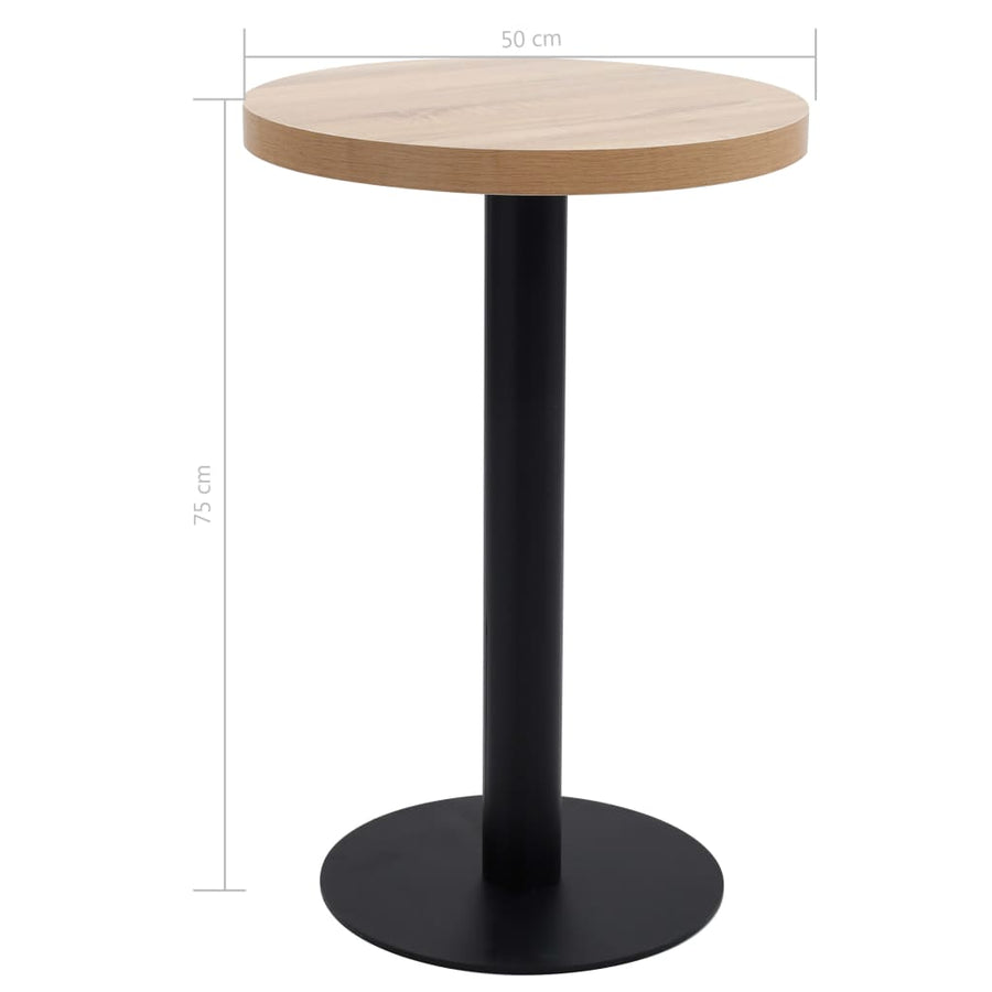 Bistrotafel 50 Cm Mdf 50 x 75 cm Lichtbruin en zwart