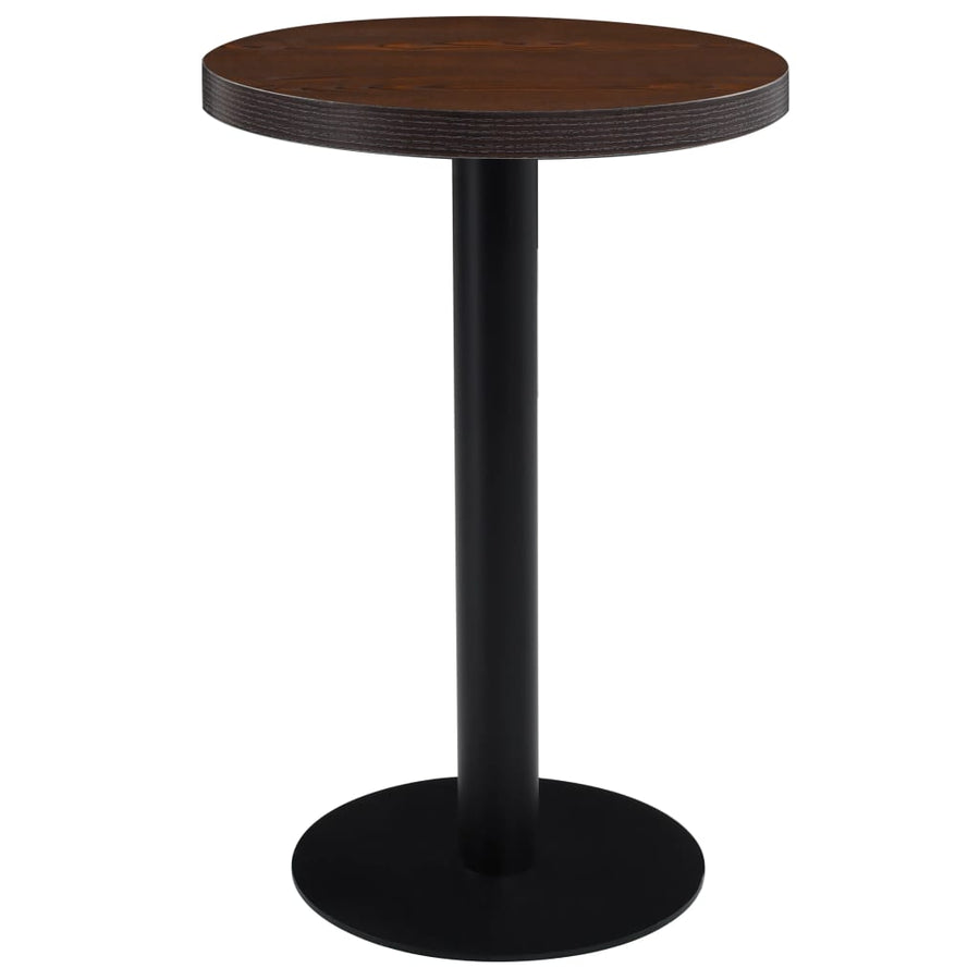 Bistrotafel 50 Cm Mdf 50 x 75 cm Donkerbruin en zwart