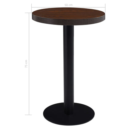 Bistrotafel 50 Cm Mdf 50 x 75 cm Donkerbruin en zwart